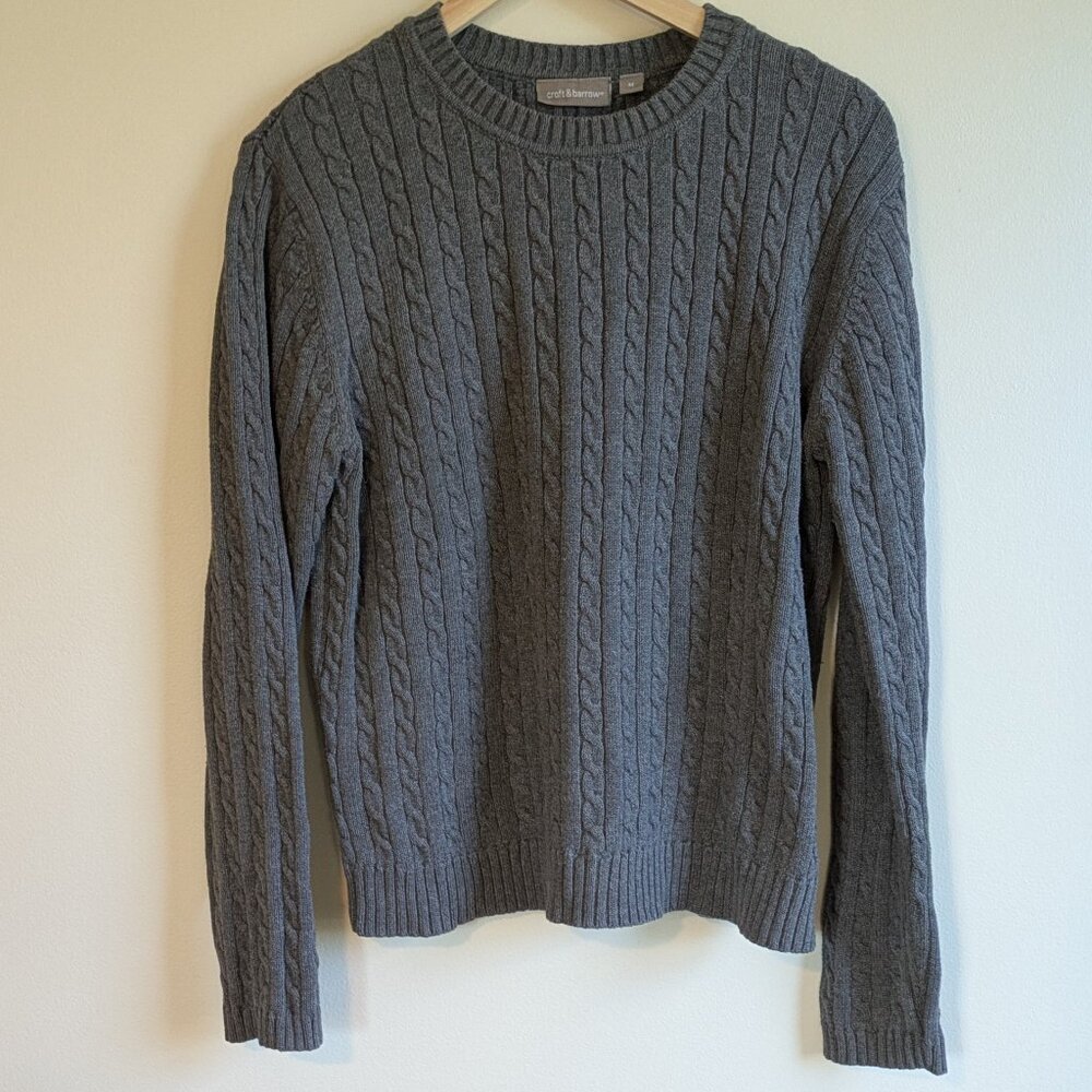 Grey Cable-Knit Sweater